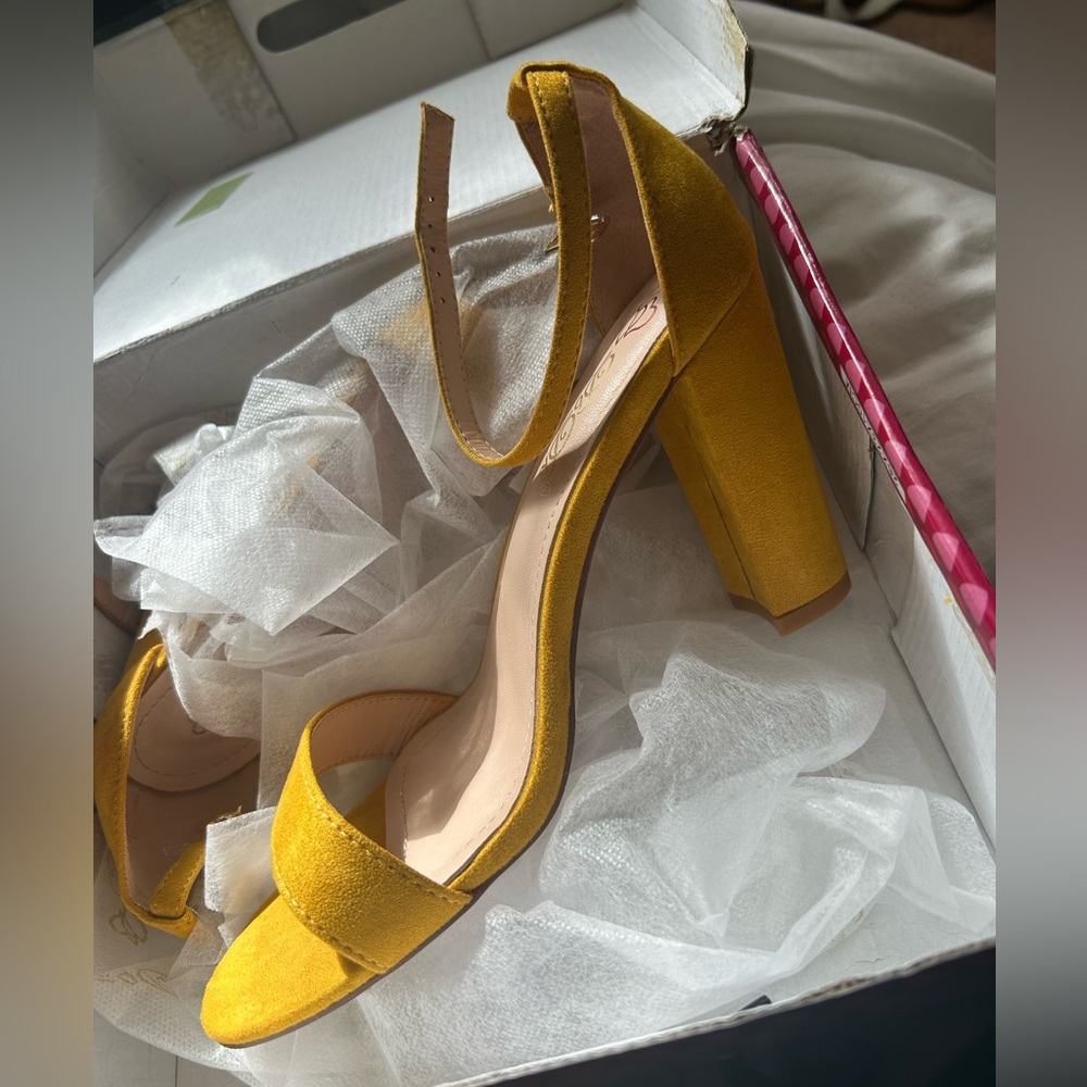 Mustard Colored Sandal Heels !
